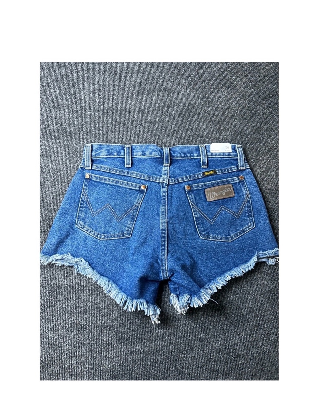 Wrangler High-Rise Frayed Hem Denim Shorts